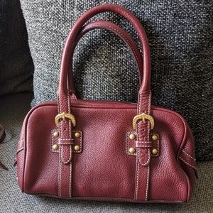 Dooney and Bourke Mini Burgundy Leather Boston Bag